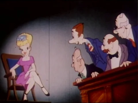 Men in jury box wolf whistle at woman Stock Video Pond5