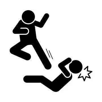 Men kick flying icon. Simple pictogram of fighting icons for ui and ux, website Ilustração Stock