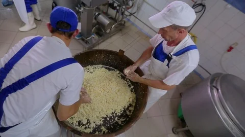 Men Kneads The Mozzarella Cheese Stock Footage 89575855