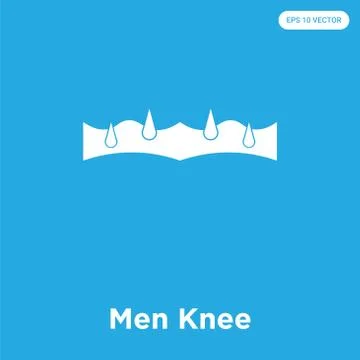 Men Knee icon isolated on blue background Free Stock Illustration