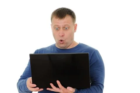 Men with laptop Stock Photos