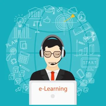 Men is learning Stock Illustration