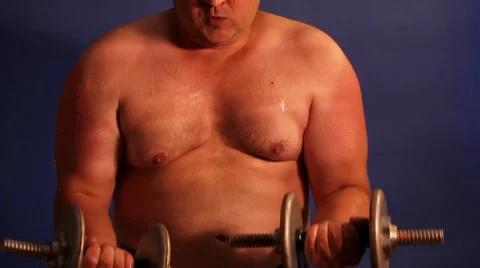 Men lifting dumbbell Stock Footage 8607897