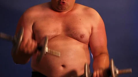 Men lifting dumbbell Stock Footage 8682930