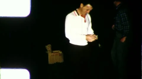 MEN LIGHT FIREWORKS Bottle Rockets Firecrackers 60s Vintage Film Home Movie 3514 Stock Footage 11798140