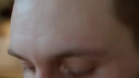 Men look at the computer. Close up eyes Stock Footage 151274180