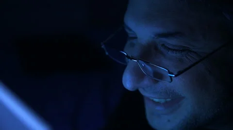 Men looking at screen and smile Video stock 59860105