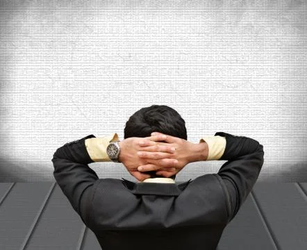 Men looking at wall Stock Photos