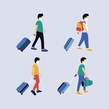 Men with luggage Stock Illustration