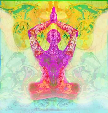 Men in meditation Stock Illustration