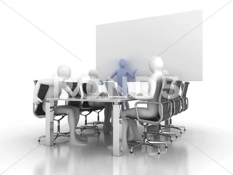 Men meeting, computer artwork Stock Illustration