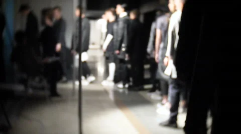 Men models are going to be shown on the backstage of fashion week Stock Footage 69072914