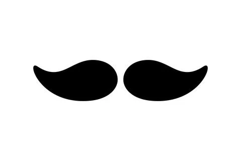 Men Mustache black silhouette. Vector illustration Illustrazione stock