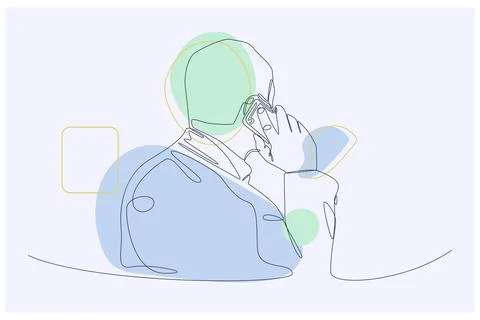 Men In The Office Background Vector Stock Illustration