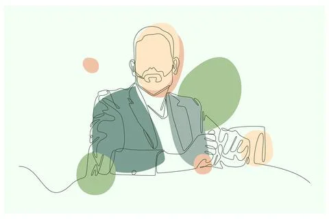 Men In The Office Background Vector Stock Illustration