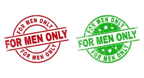 FOR MEN ONLY Round Watermarks Using Rubber Texture Stock Illustration