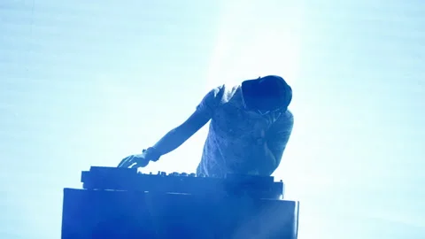 Men operating with mixing desk Video stock 170211302