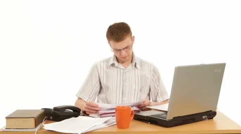 Men Paper Work in the office Stock-Footage 63346590