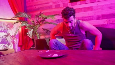 Men in a party refusing to use drugs Stock Footage 156528271