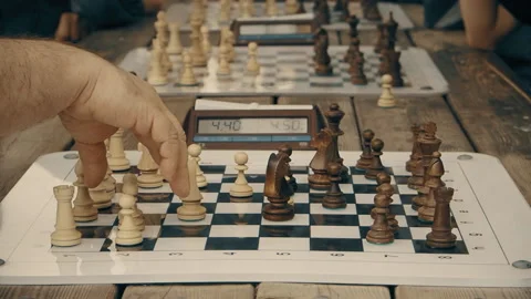 Two People Playing Chess Game First Moves Of Stock Footage SBV-309451141 -  Storyblocks