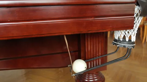 Men Playing Billiards - Young Man Lining To Ball On professional Billiard Table Stock Footage 67897828