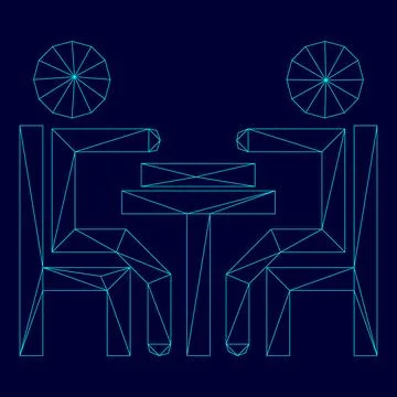 Men playing at the table in low poly triangulation triangulated polygonal e.. Ilustración de archivo