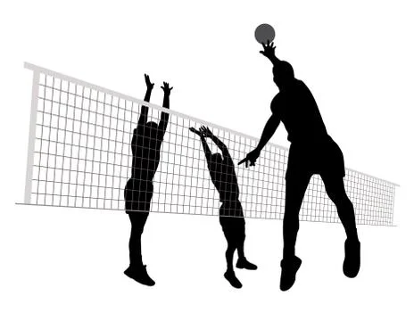 Men playing volleyball Stock Illustration