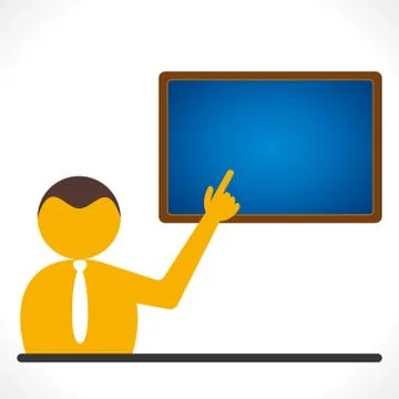 Men point out the blank board where you write any text concept vector Illustrazione stock