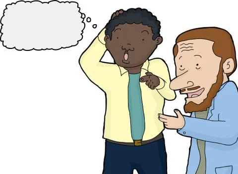 Men Pointing at Blank Space Stock Illustration