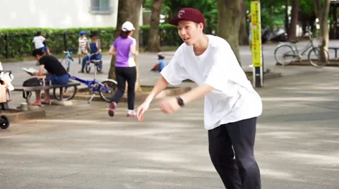 Men practicing skateboarding Stock Footage 66689401