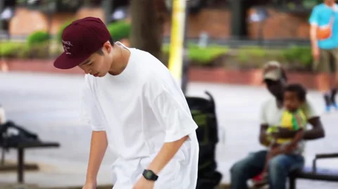 Men practicing skateboarding Stock Footage 66689438