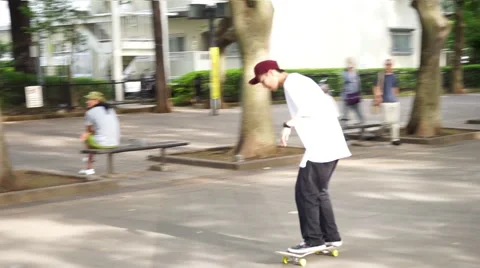 Men practicing skateboarding Stock Footage 66689684