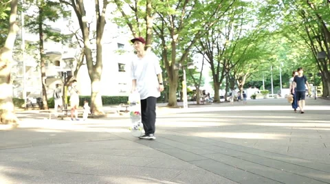 Men practicing skateboarding Stock Footage 66689820