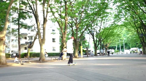 Men practicing skateboarding Stock Footage 66689967