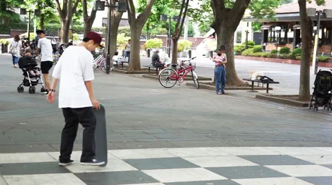 Men practicing skateboarding Stock Footage 66690067