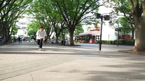 Men practicing skateboarding Stock Footage 66690140