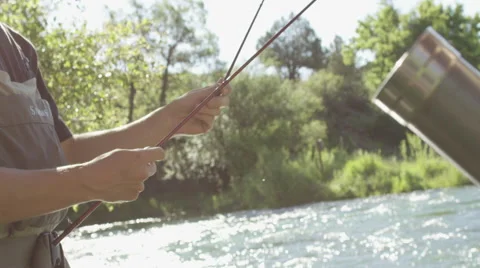 Men preparing for fly fishing 動画素材 59899215
