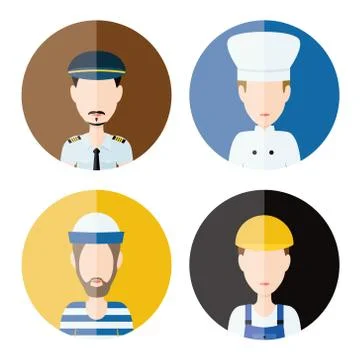 Men profession icons Illustrazione stock