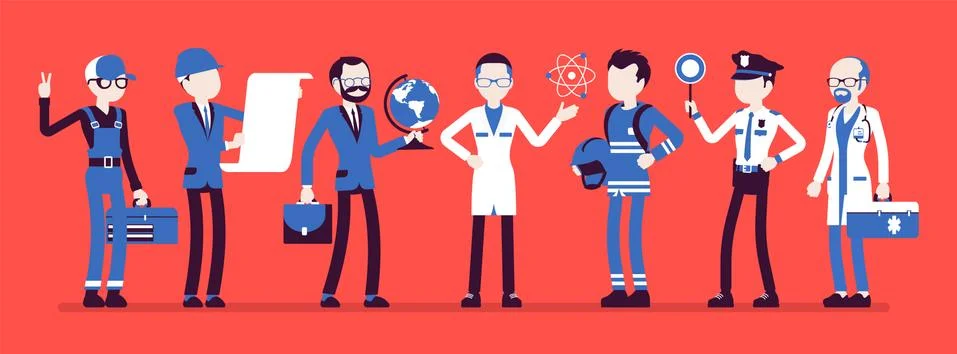 Men professions set Stock Illustration