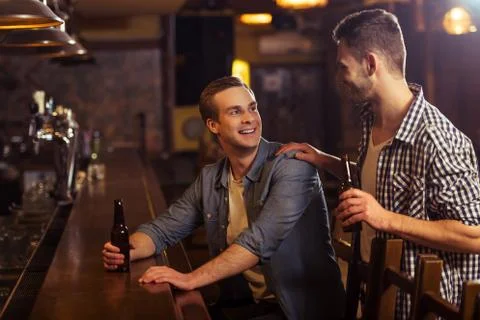 Men in pub Stock Photos
