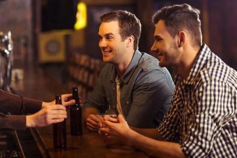 Men in pub Stock Photos