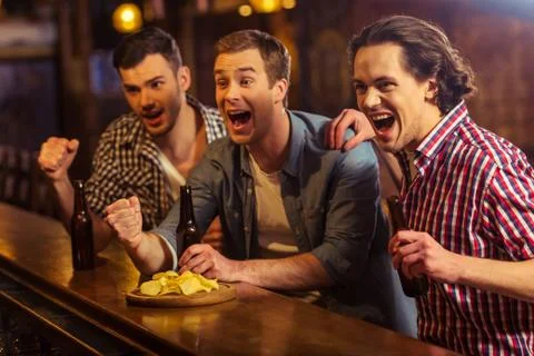 Men in pub Stock Photos