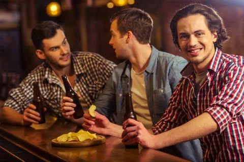 Men in pub Stock Photos