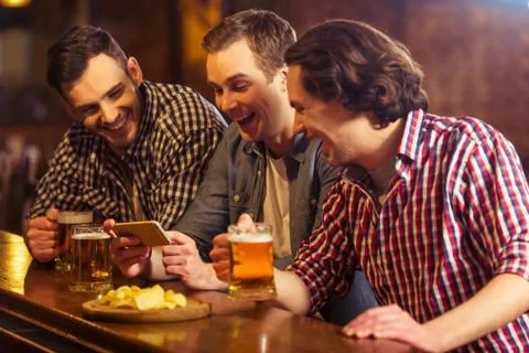 Men in pub Stock Photos