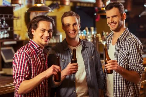 Men in pub Stock Photos