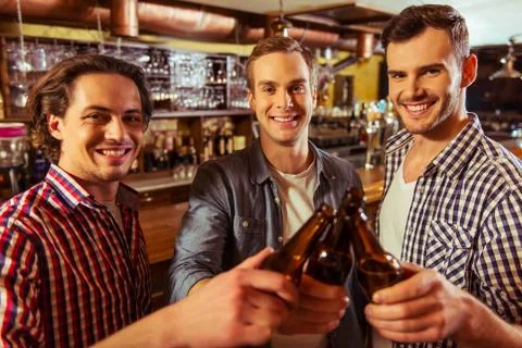 Men in pub Stock Photos