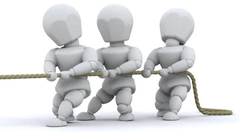 Men pulling on rope Stock Illustration