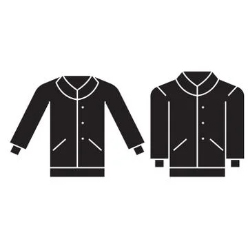 Men pullover black vector concept icon. Men pullover flat illustration, sign Stock Illustration