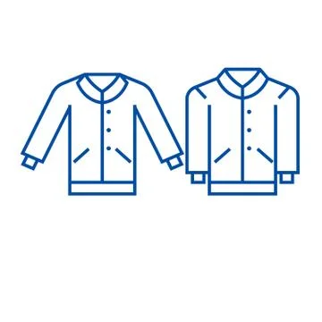 Men pullover line icon concept. Men pullover flat vector symbol, sign, outline Stock Illustration