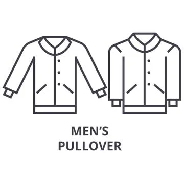 Men pullover line icon, outline sign, linear symbol, vector, flat illustration Stock Illustration